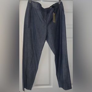 BNWT Express Columnist Pant Slack Blue Chambray 10R
